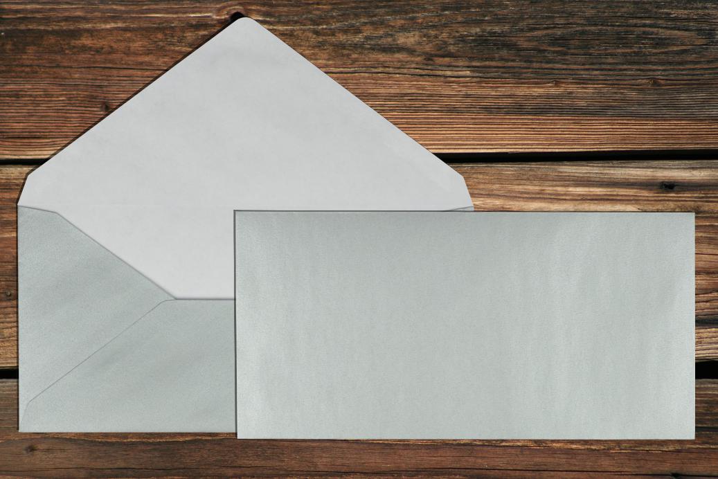 Briefhüllen DL 110x220 mm Nassklebend Silber 90 g/qm